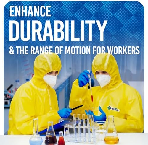 Medtecs Hazmat Suits - 6 Sizes Options - Disposable Coveralls Suit, Medical Protective Coverall PPE Hazmat Suits - Image 6