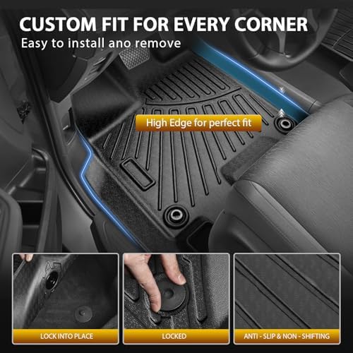 Powerty Floor Mats Cargo Liner for Honda Odyssey 2026 2025-2018 Mini Passenger Van Car Mats All Weather 3D TPE Anti-Slip Car Protection, 1st & 2nd & 3rd Set with Rear Cargo Mat Accessories - Image 4
