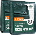 RAINDEWAY Small Tarps 4x10 Feet(2 Pack),Multipurpose Green Tarp Waterproof by RAINDEWAY
