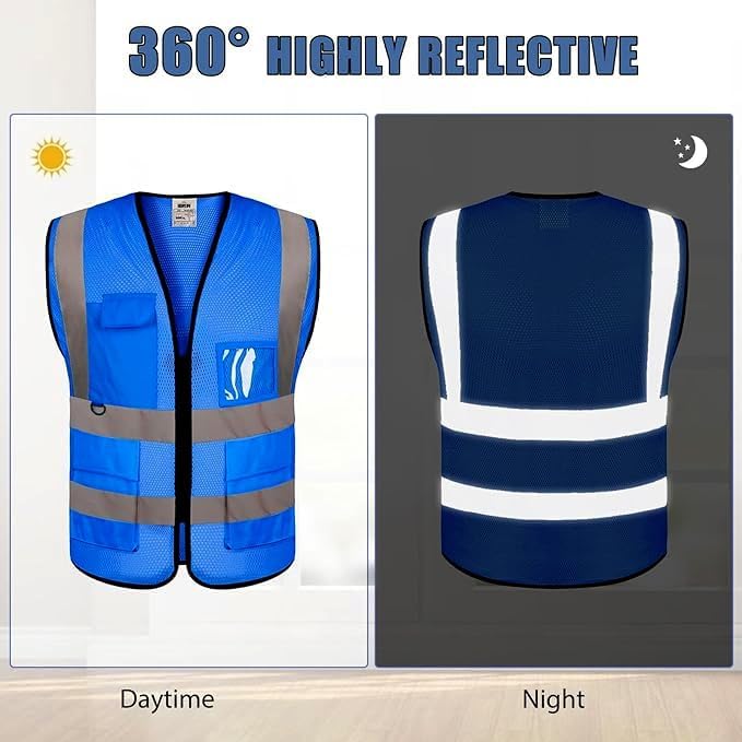BeautyWill 10/20 Pack Custom Logo Safety Vest, Bulk High Visibility Class 2 - Image 4
