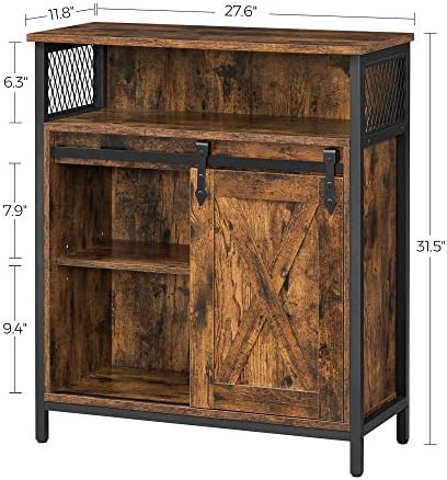 VASAGLE Buffet Cabinet, Coffee Bar with 1 Sliding Barn Door - Image 3