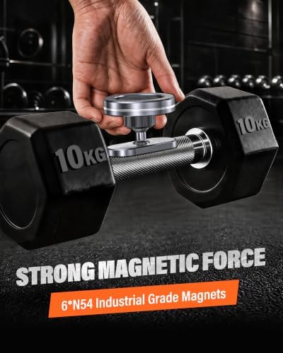 APPS2Car Gym Magnetic Phone Holder, Aluminum Alloy Base & Ball Joint, Grey - Image 6