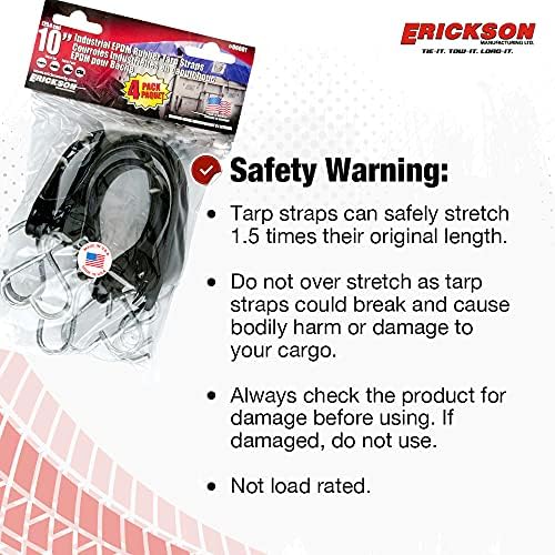 Erickson 06601 10" Long Industrial EPDM Rubber Tarp Strap, (Pack of 4) - Image 3