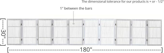 Pet Dog Gate Strong and Durable Freestanding Folding Acacia Hardwood Portable - Image 3