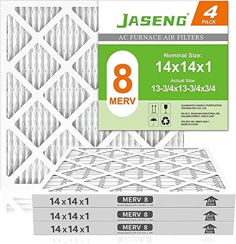 14x14x1 MERV 8 Air Filter, 4-Pack for Furnace HVAC by NewFilter