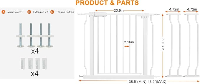 Wide Baby Gate for Stairs, Hallways - Image 2