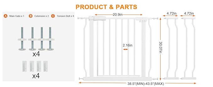 Extra Wide Baby Gate Extra Tall Dog Gate - Image 2