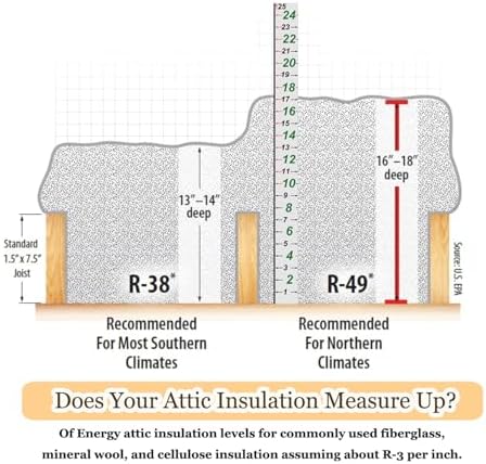 Attic Measuring Rulers - Attic Insulation R-Value Ruler,Thick Card Stock,25 inches,for Ceiling Insulators Insulation (200 per Pack) - Image 6