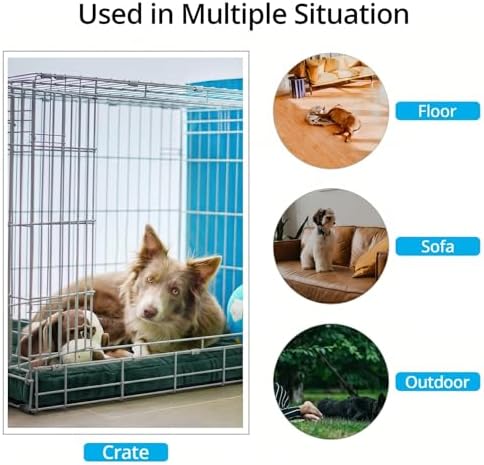 Dog Crate Pad Washable Dog Bed for Crate Large Cozy Mat 48-Inch Green - Image 3