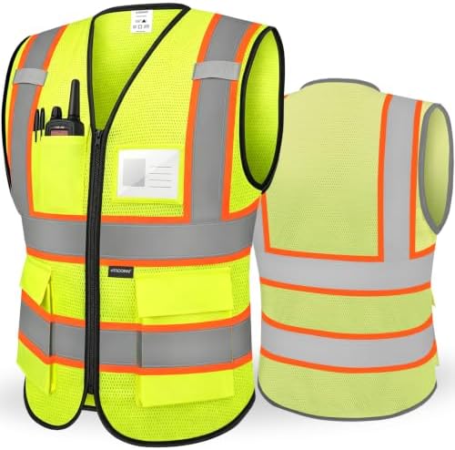 TICONN High Visibility Reflective Safety Vest for Men & Women, ANSI Class 2 by TICONN