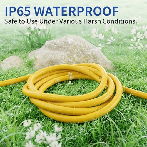 100ft Outdoor/Indoor Extension Cord with Lighted 10 Gauge Yellow - Image 5