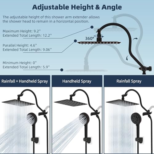 Hibbent All Metal cUPC Certified High Pressure Rainfall 10'' Shower Head - Image 6