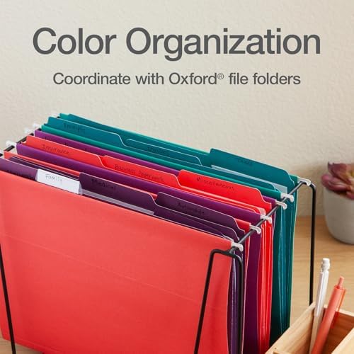 Oxford Hanging File Folders, 25 Pack, Letter Size (8.5" x 11"), 5 Bright Colors, 5 Tab Positions, Includes Tabs and Inserts, Hanging Files for Office and Document Organization - Image 6