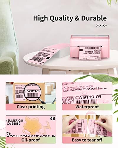 JADENS 4X6 Thermal Direct Shipping Label Compatible with JADENS MUNBYN, IDPRT, Rollo, Postage Label Paper for Small Businesses, 250 Labels/Pack, Pink - Image 4