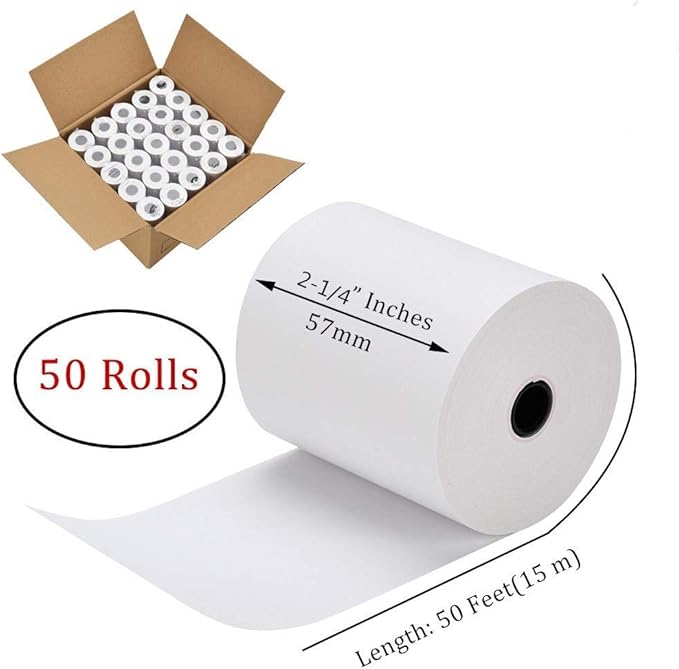 RyhamPaper 200 Rolls Thermal Receipt Paper, Thermal Paper 2 1/4" x 50' Pos - Image 2