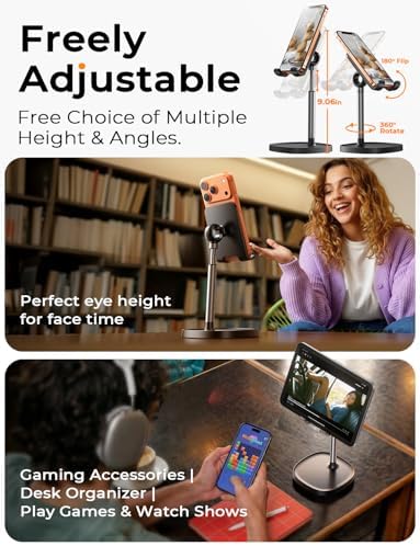 LISEN Cell Phone Stand Phone Holder for Desk, Office Decor Gadgets for Men - Image 2