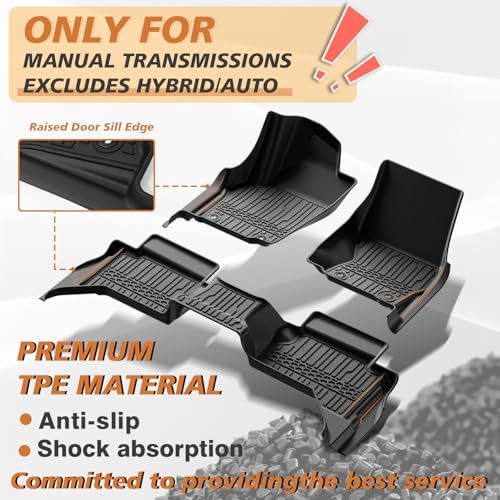 TripleAliners Floor Mats for Tacoma 2024-2026 Double Cab, Manual Trans, Gas - Image 2