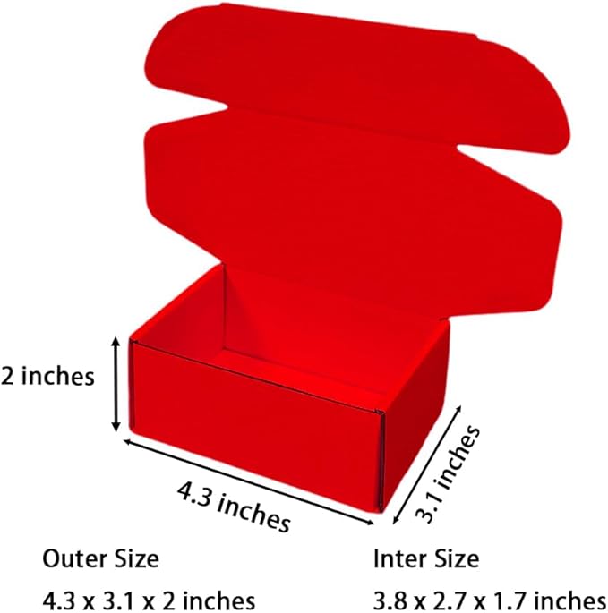 50 Pcs 4.3 x 3.1 x 2 inches Mini Size Corrugated Cardboard Gift Boxes - Image 2