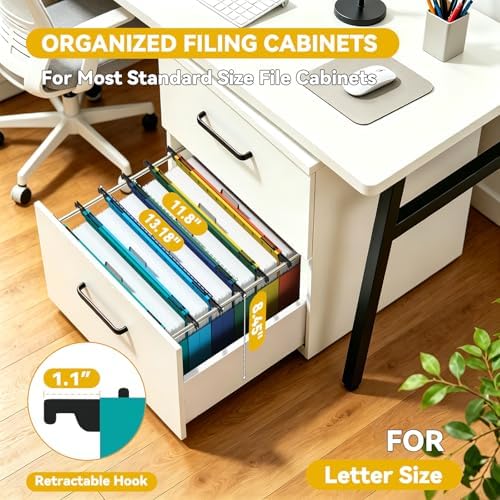 Letter Size Hanging File Folders Extra Capacity,1.5" Expandable Plastic Hang Folder for Filing Cabinet,12 Pack Reinforced Heavy Duty File Folder with Tabs,Filing System for Home Office-Colored - Image 3