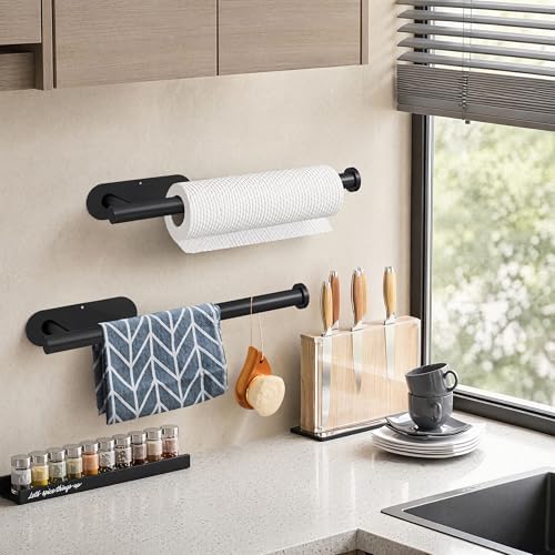 DEKAVA Paper Towel Holder Under Cabinet Wall Mount for Kitchen Paper Towel - Image 2