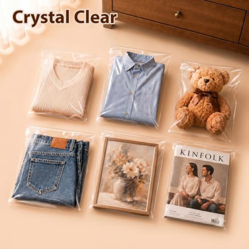 Egofine Self Sealing Cellophane Bags 100 PCS, Clear Bags for 11x15 Art Prints, Packaging Bags for Clothing, Gift bags for Gifts, Size: 11x15 inches - Image 6
