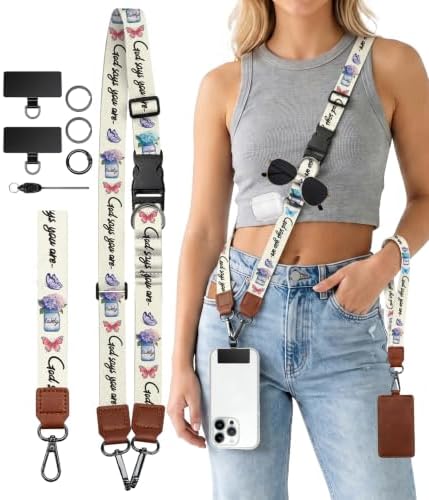 Christian Butterfly Cell Phone Lanyard Crossbody Wrist Strap Cute by Sukyerios