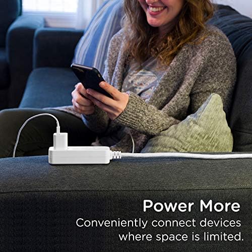 Cordinate 3 Outlet Power Strip, Braided Extension Cord, 16 Gauge, 15 Ft (Pack of 5) - Image 6