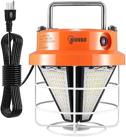 Led Temporary Work Light 100W，Super Bright 15000LM 5000k Construction Lights with Hook Portable Hanging Linkable Durable LED Work Temp Lights for Damp Location Outdoor Indoor Area Lighting by LightupEveryCorner