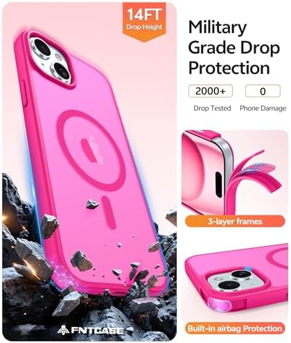 FNTCASE for iPhone 15/14/13 Case, Fit for Magsafe, Glass Screen Protector - Image 5