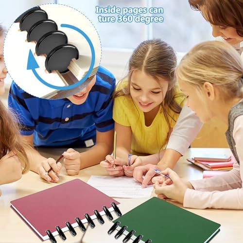 Supkiir 36Pcs Discbound Expansion Discs, (2",1-3/8",1") Black Plastic Book Binding Discs, Binder Rings Disc Notebook Disc Binder System for DIY Notebooks Planner Scrapbooking Supplies - Image 4