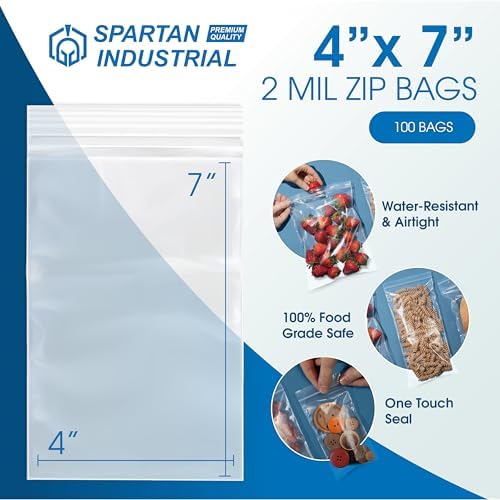 4" X 7" Zip Bags (100 Count) - 2 Mil Clear Reclosable Zipper Poly Bags - Image 2