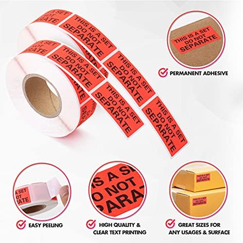 Shop4Mailers This is a Set Do Not Separate Red Labels 1" x 2" Rolls of 500 (12 Rolls) - Image 3