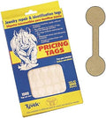 500 Piece Value Pack Jewelry Repair, Price and Identification Tags/Tyvek Self Adhesive Rectangle/Dumbbell/Barbell Jewelry Price Tags (Long - 1 7/8" x 1/2" (47 x 12mm), Gold) by NicePackaging