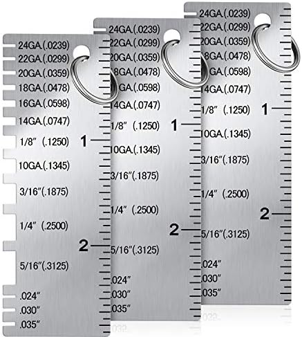 Weewooday 3 Pcs Metal Thickness Gauge Tool Welding Stainless Steel Sheet by Weewooday