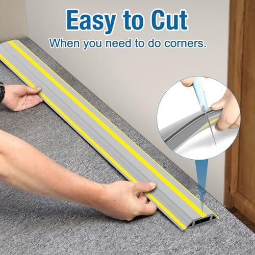 Eapele Floor Cord Cover 4ft Cord Covers for Wires on Floor, Heavy Duty Extension Cord Cover, Rubber Floor Cable Cover, Prevent Trip Hazard for Sidewalk Home Office Outdoor or Indoor Settings - Image 5