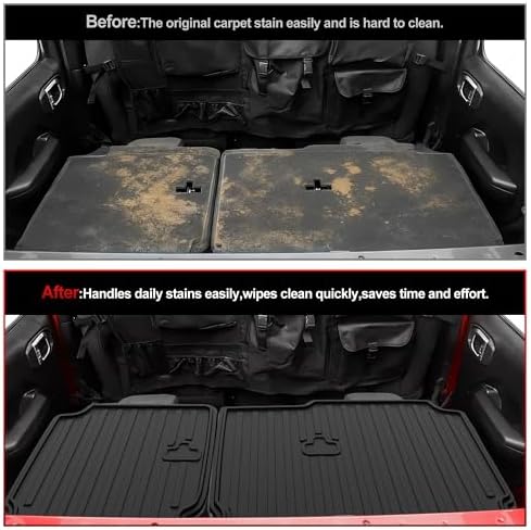 AOMSAZTO Rear Seat Back Cover Backrest Protector for Jeep Gladiator JT 2020-2025 2026 with Seatback Mat fit 2026 Gladiator Accessories 2 Pieces-with Folding Lip - Image 5