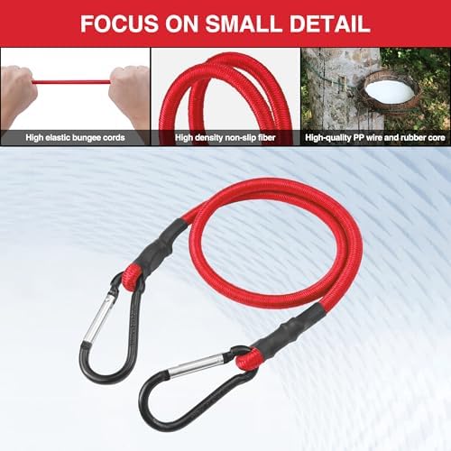 WORKPRO 24" Bungee Cords with Hooks, 4 Pack Heavy Duty Outdoor Bungee Strap - Image 4