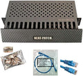 Neat Patch 2U Cable Management Kit - 2 Packs w/ 48 CAT6 Patch Cables (2FT Blue) by Electriduct