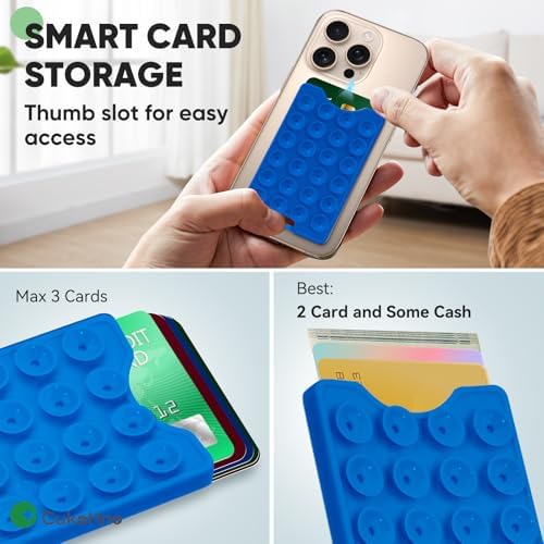 Suction Phone Card Holder Adhesive Mount,Up to 3 Cards - Image 2