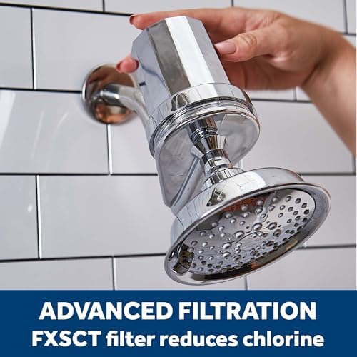 GE Shower Filtration System, Removes Chlorine, Easy to Install to an Existing Shower Head Tool Free in Minutes, Filter Included, Replace Filter (FXSCT) Every 6 Months, GXSM01TBL - Image 2