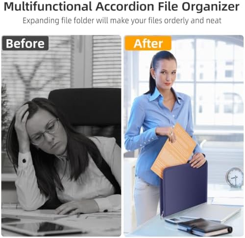 Fireproof Accordion File Organizer, Expanding File Folder with 13 Pockets - Image 6
