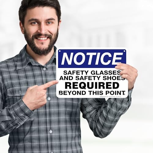 Safety Glasses and Safety Shoes Required Beyond This Point Sign, 7x10 - Image 2