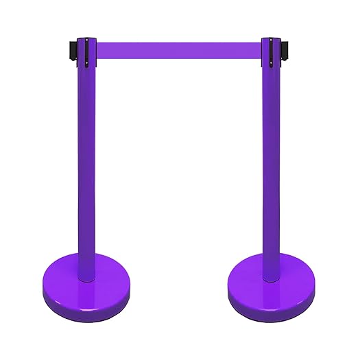 VIP Crowd Control Retractable Belt Queue Safety Stanchion Barrier Set - Image 5