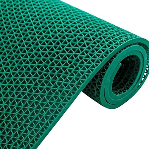 Drainage Non Slip Floor Mats Wet Area Commercial Mesh Rubber Flooring Mat Garage Pools Restaurant Bathroom Patio Outdoor Indoor Drain Splash Rug Mat,Green,1.2×1M/4×3.3FT by WLWLEOFLOORMAT
