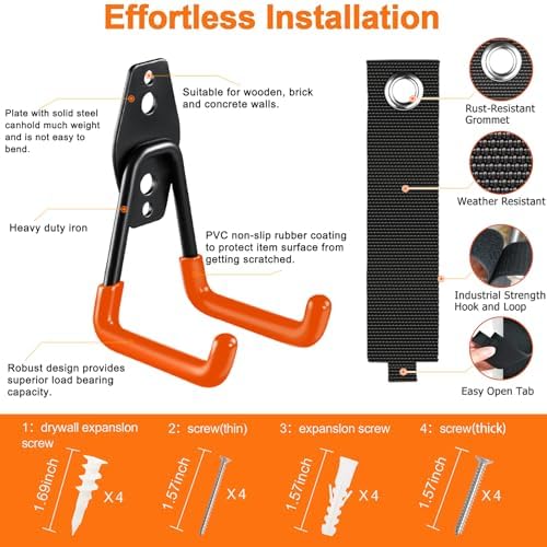 HUPBIPY Garage Hooks Heavy Duty, Large Square Wall Hooks - Image 3