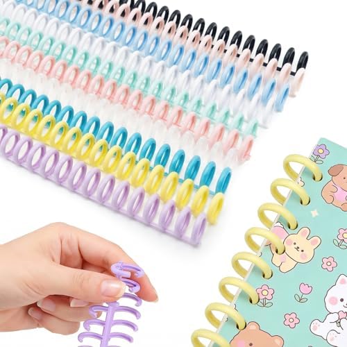 10 PCS Comb Binding Spines,30 Rings Click Plastic Spiral Binding Coils,Easy to Adding Pages for Binding Letter Size,A4,DIY Notebook for Student, 3/7inch Diameter,Multi-Color, Binds Up to 80 Sheets - Image 3