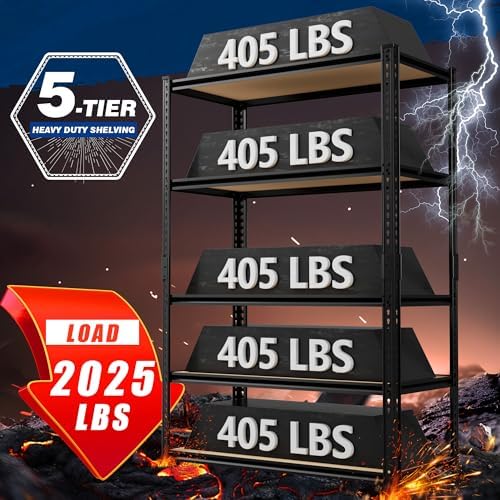 2025LBS Storage Shelves Heavy Duty 5 Tier Garage Storage Shelves - Image 4