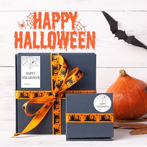 Happy Halloween Tag - Spider Theme -20 Round & 20 Tag Shaped Self-Adhesive Labels for Party Gifts, Packaging Bags, Envelope Sealing - Party Supplies for Halloween Decoration -A07 - Image 5