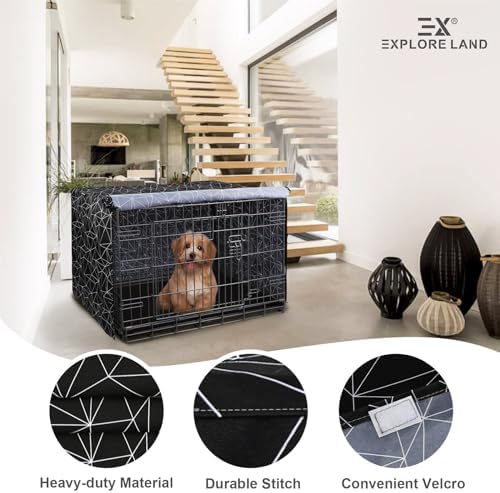 Explore Land Pattern Dog Crate Cover, 24 Inches (Brief Polygonal) - Image 4