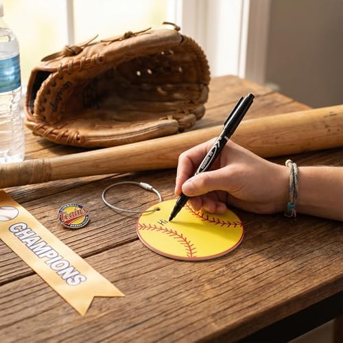 19 Pcs Softball Luggage Tags, Softball Party Favors Suitcase Labels with Pen, Metal Ring Name ID Card and DIY Pocket for Sports Team Travel Baggage Identifiers for Men Women - Image 7